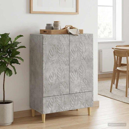 Sideboard Betonggrå 66 x 34,5 x 95 cm Konstruerat trä