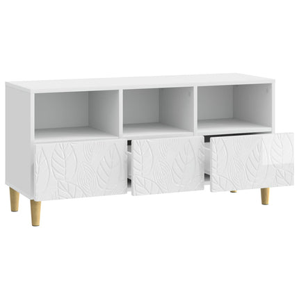 TV-skåp 102 x 34,5 x 50 cm Vit högglans Konstruerat trä