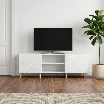 TV-skåp 150 x 31 x 50 cm Vit högglans Konstruerat trä