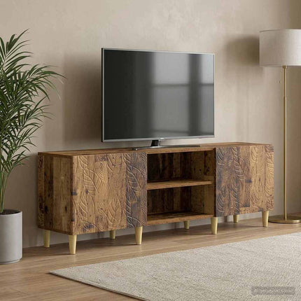 TV-skåp 150 x 31 x 50 cm Gammalt trä Konstruerat trä