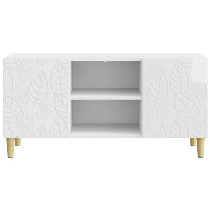 TV-skåp 102 x 34,5 x 50 cm Vit högglans Konstruerat trä
