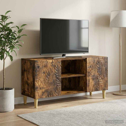 TV-skåp 102 x 34,5 x 50 cm Rökt ek Konstruerat trä