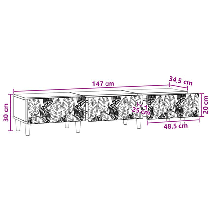TV-skåp 147 x 34,5 x 30 cm Grå Sonoma Konstruerat trä