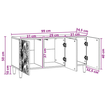 TV-skåp 99 x 34,5 x 50 cm Betonggrå Konstruerat trä