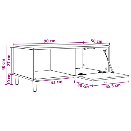 Kaffeebord Betonggrå 90 x 50 x 40 cm Konstruerat trä