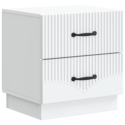 Nattduksbord 2 pcs Vit 43 x 34,5 x 44,5 cm Konstruerat trä