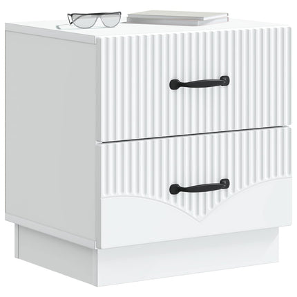 Nattduksbord 2 pcs Vit 43 x 34,5 x 44,5 cm Konstruerat trä