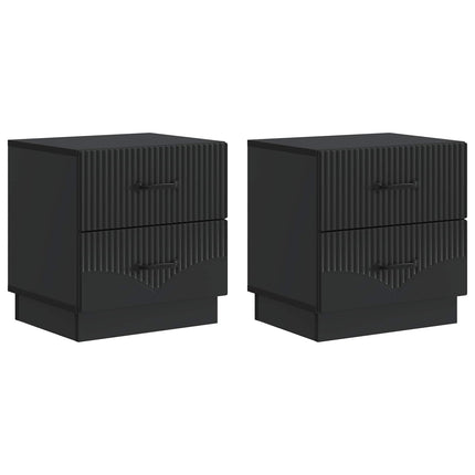 Nattduksbord 2 pcs Svart 43 x 34,5 x 44,5 cm Konstruerat trä