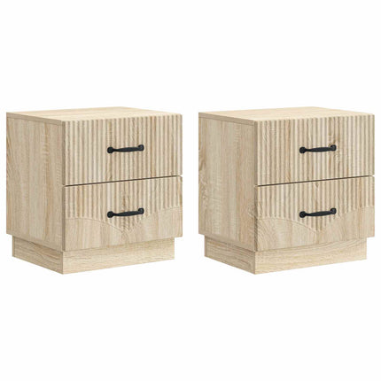 Nattduksbord med låda 2 pcs Sonoma-ek 43 x 34,5 x 44,5 cm