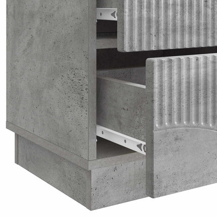 Nattduksbord med låda 2 pcs Betonggrå 43 x 34,5 x 44,5 cm