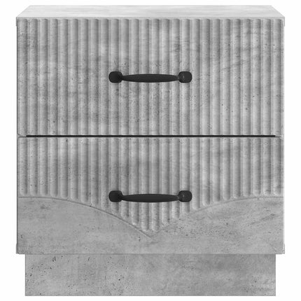 Nattduksbord med låda 2 pcs Betonggrå 43 x 34,5 x 44,5 cm