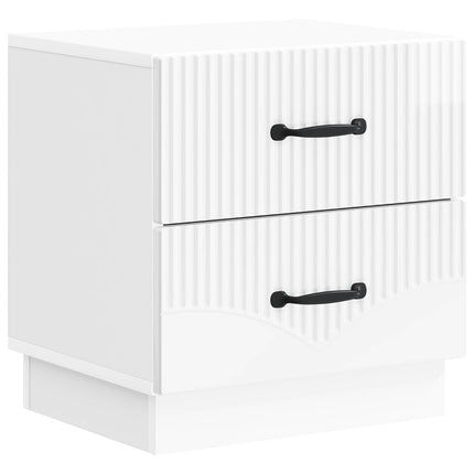 Nattduksbord Vit högglans 43 x 34,5 x 44,5 cm Konstruerat trä