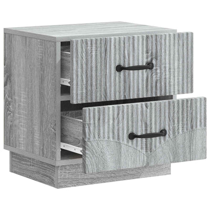 Nattduksbord med låda 2 pcs Grå sonoma-ek 43 x 34,5 x 44,5 cm