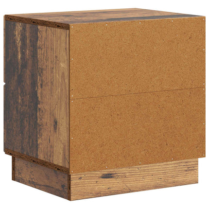 Nattduksbord med låda 2 pcs Gammalt trä 43 x 34,5 x 44,5 cm