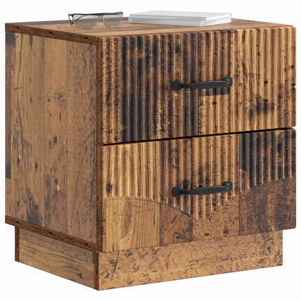 Nattduksbord med låda 2 pcs Gammalt trä 43 x 34,5 x 44,5 cm