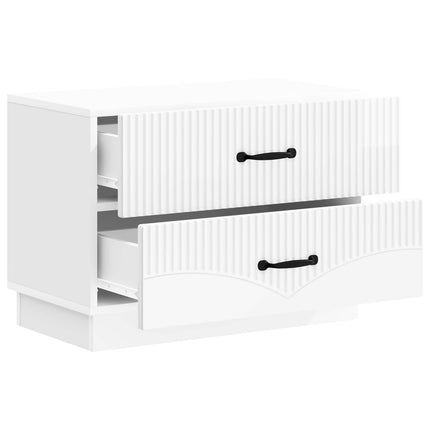 Nattduksbord Vit högglans 62 x 34,5 x 44,5 cm Konstruerat trä