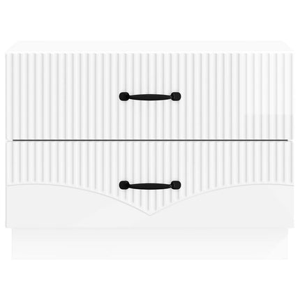 Nattduksbord Vit högglans 62 x 34,5 x 44,5 cm Konstruerat trä