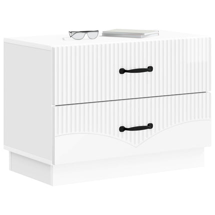 Nattduksbord Vit högglans 62 x 34,5 x 44,5 cm Konstruerat trä