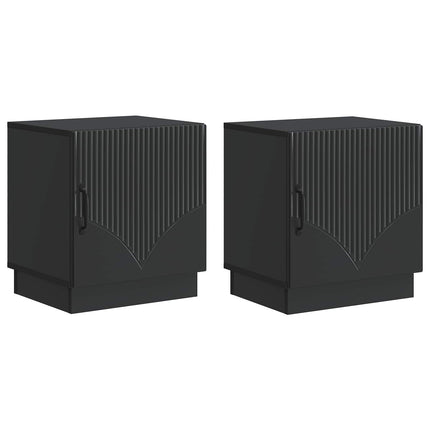 Sängbord 2 pcs Svart 43 x 34,5 x 47 cm Konstruerat trä
