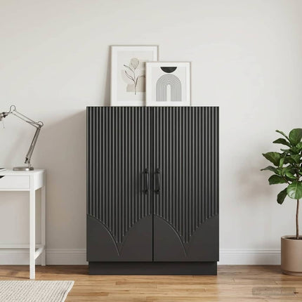 Sideboard Svart 66 x 34,5 x 87 cm Konstruerat trä