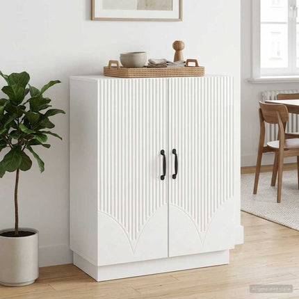 Sideboard Vit högglans 66 x 34,5 x 87 cm Konstruerat trä