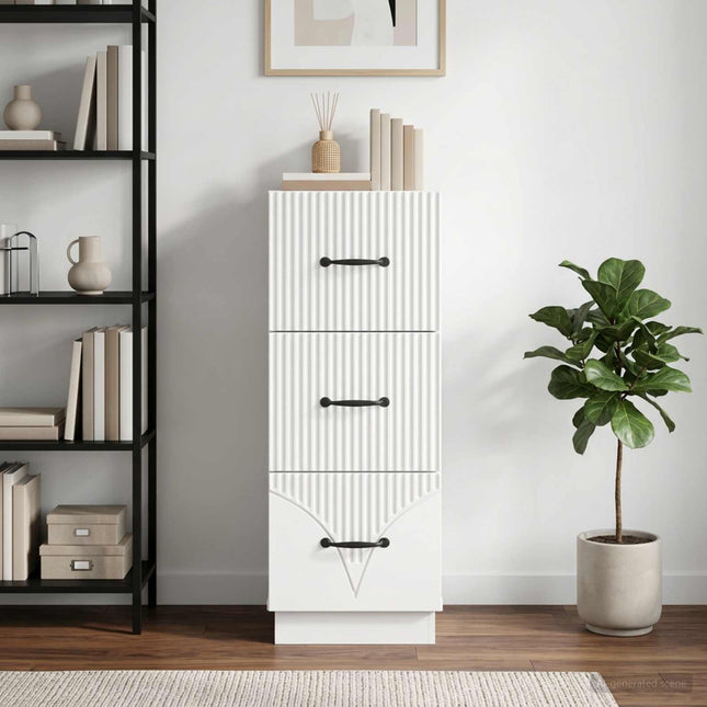 Lådans skåp 33 x 34,5 x 87 cm Konstruerat trä Vit högglans