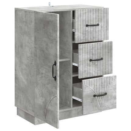 Sideboard med låda Betonggrå 66 x 34,5 x 87 cm Konstruerat trä