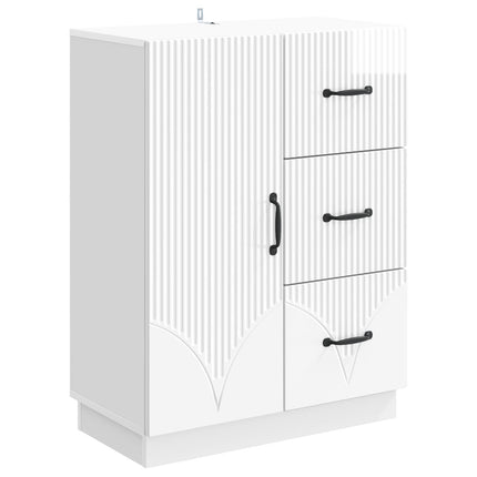 Sideboard Vit högglans 66 x 34,5 x 87 cm Konstruerat trä