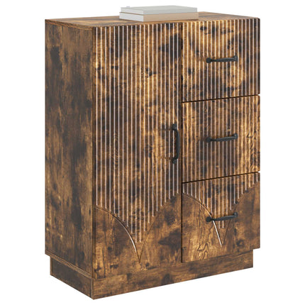 Sideboard med låda Rökt ek 66 x 34,5 x 87 cm Konstruerat trä
