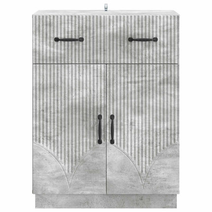 Sideboard med låda Betonggrå 66 x 34,5 x 87 cm Konstruerat trä