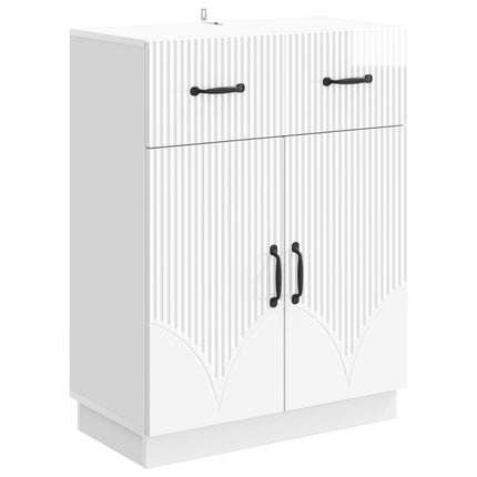 Sideboard Vit högglans 66 x 34,5 x 87 cm Konstruerat trä