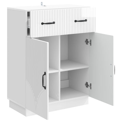 Sideboard Vit högglans 66 x 34,5 x 87 cm Konstruerat trä