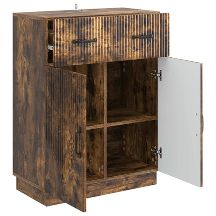 Sideboard med låda Rökt ek 66 x 34,5 x 87 cm Konstruerat trä