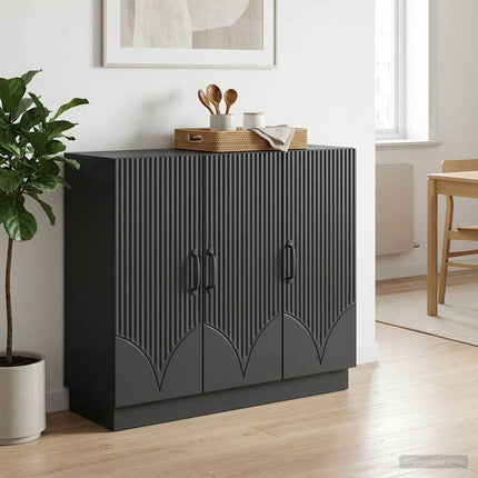 Sideboard Svart 89 x 34,5 x 77 cm Konstruerat trä