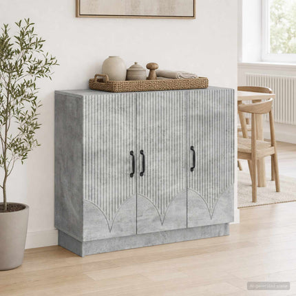 Sideboard Betonggrå 89 x 34,5 x 77 cm Konstruerat trä