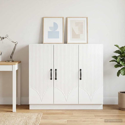 Sideboard Vit högglans 89 x 34,5 x 77 cm Konstruerat trä