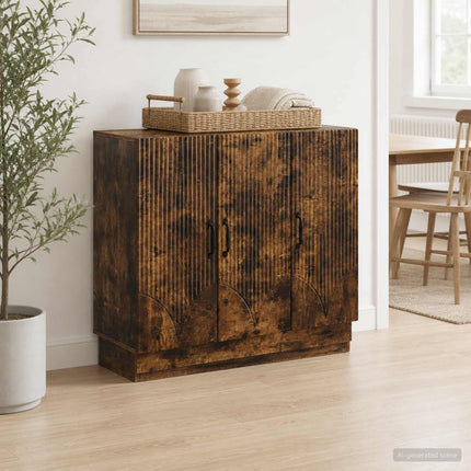 Sideboard Rökt ek 89 x 34,5 x 77 cm Konstruerat trä