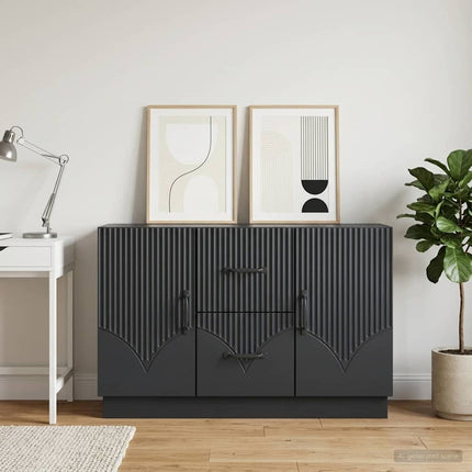 Sideboard med låda Svart 89 x 34,5 x 57 cm Konstruerat trä