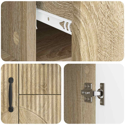 Sideboard med låda Sonoma-ek 89 x 34,5 x 57 cm Konstruerat trä