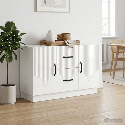 Sideboard Vit högglans 89 x 34,5 x 57 cm Konstruerat trä
