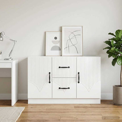 Sideboard Vit högglans 89 x 34,5 x 57 cm Konstruerat trä