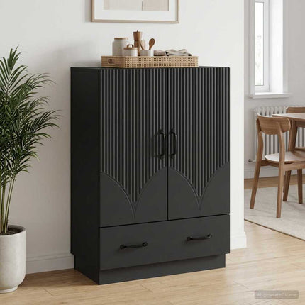 Sideboard med låda Svart 66 x 34,5 x 92 cm Konstruerat trä