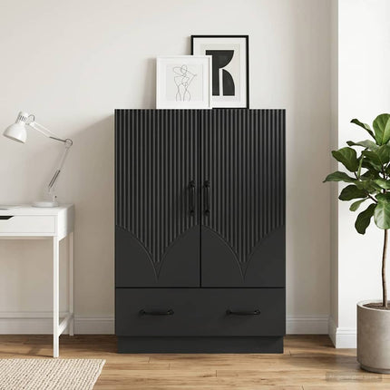 Sideboard med låda Svart 66 x 34,5 x 92 cm Konstruerat trä