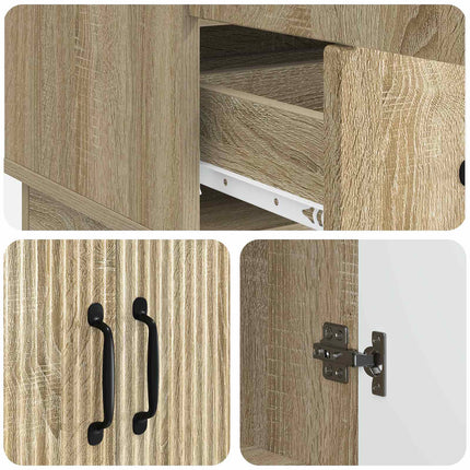 Sideboard med låda Sonoma-ek 66 x 34,5 x 92 cm Konstruerat trä