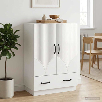 Sideboard Vit högglans 66 x 34,5 x 92 cm Konstruerat trä