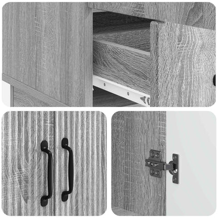 Sideboard Grå sonoma-ek 66 x 34,5 x 92 cm Konstruerat trä