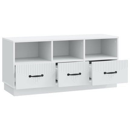 TV-skåp med låda Vit 102 x 34,5 x 47 cm Konstruerat trä