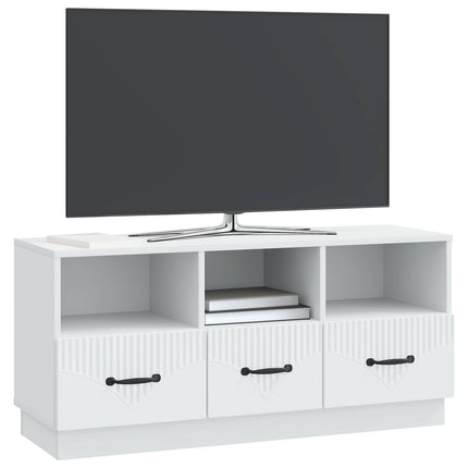 TV-skåp med låda Vit 102 x 34,5 x 47 cm Konstruerat trä