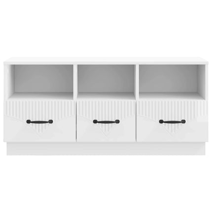TV-skåp Vit högglans 102 x 34,5 x 47 cm Konstruerat trä