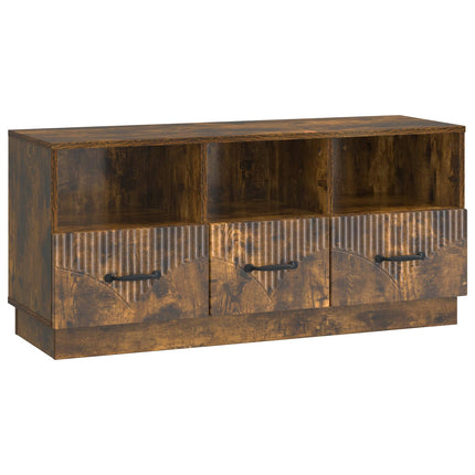 TV-skåp med låda Rökt ek 102 x 34,5 x 47 cm Konstruerat trä